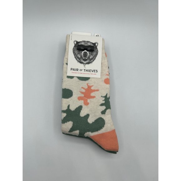 Pair of Thieves Men's Crew Socks 3pk - Green/Pink 8-12 - Picture 3 of 4